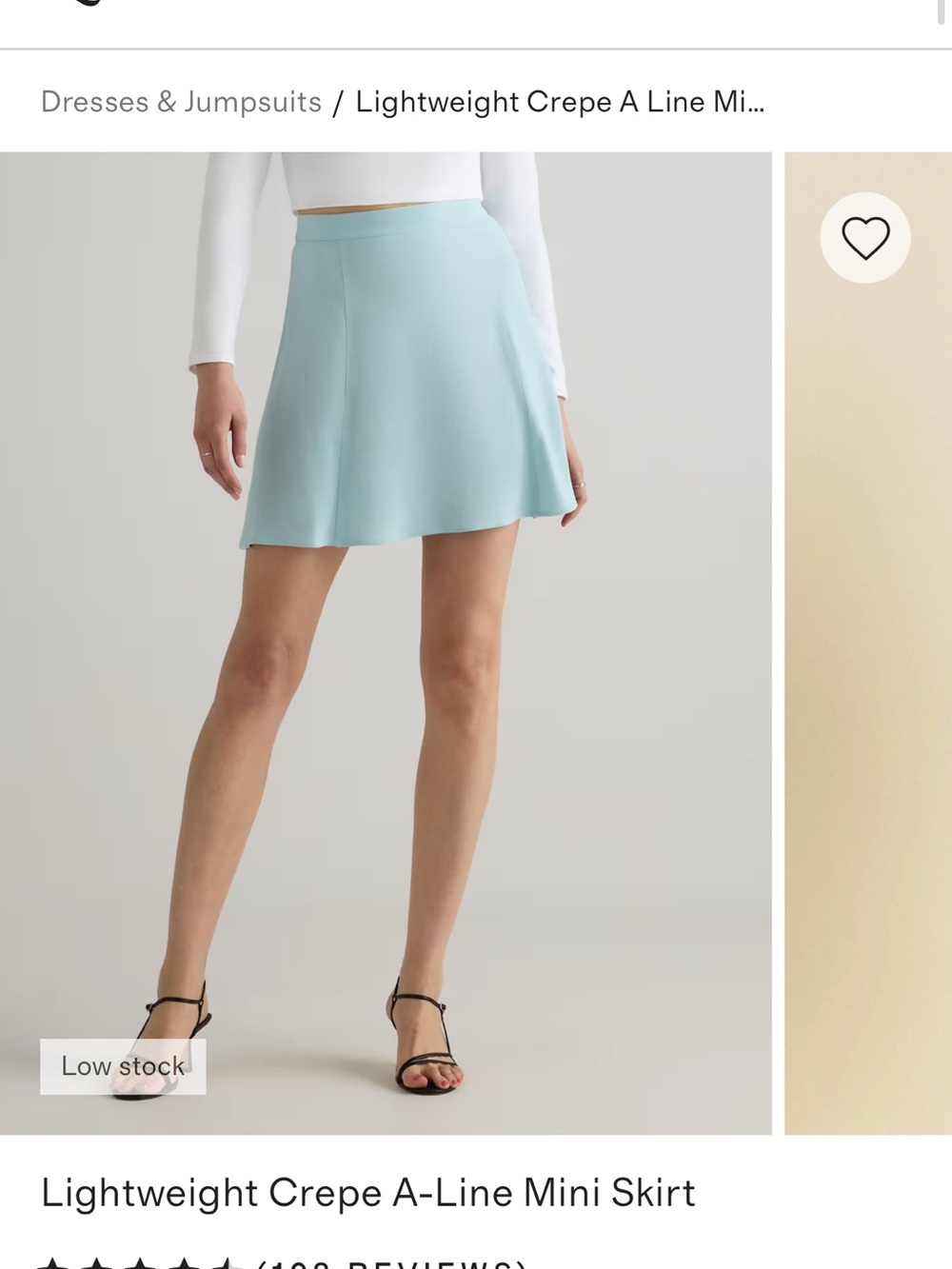 Quince Mint Blue A-Line Mini Skirt